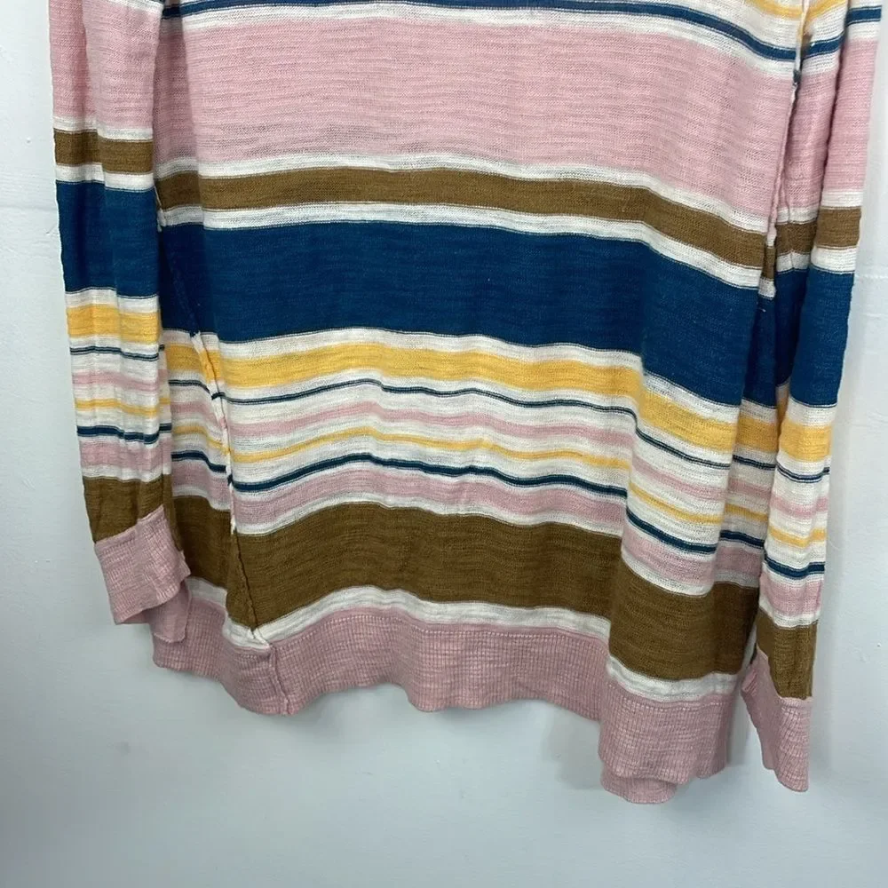 Moth Anthropologie Pink Striped Sweater pullover Lightweight size Medium